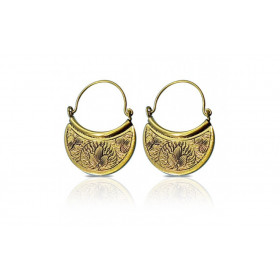 Boucles d'oreilles bouclier doré pour femme