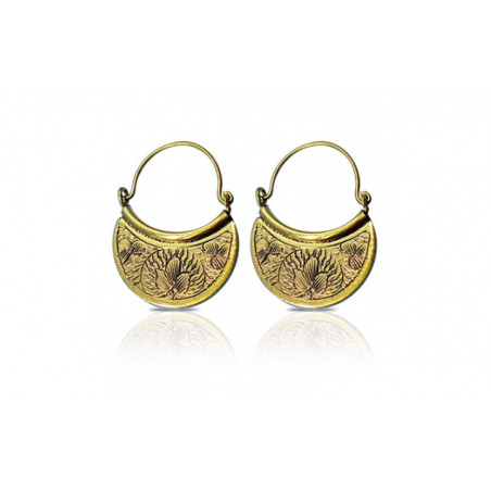 Boucles d'oreilles bouclier doré pour femme