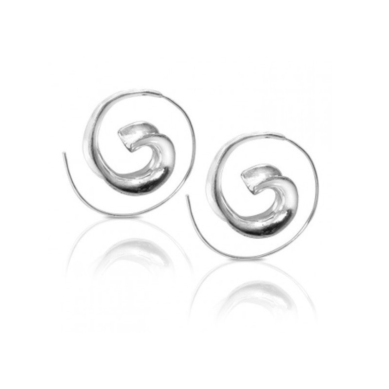 Boucles oreilles spirales antique escargot argenté