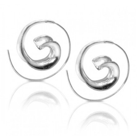 Boucles oreilles spirales antique escargot argenté