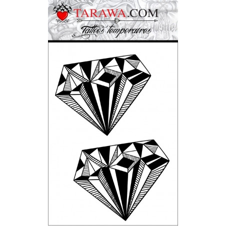 Tatouage temporaire double diamant noir A6 pas cher