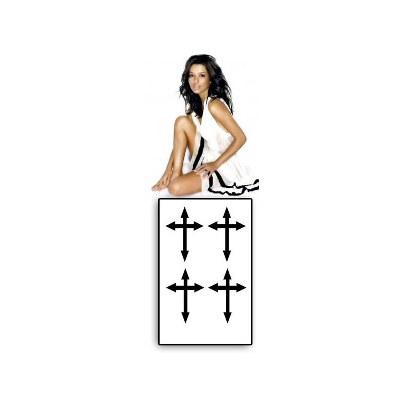 Tatouage croix Eva Longoria motif croix noir