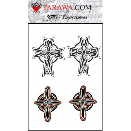 Tatouage temporaire 4 croix noeud celtique