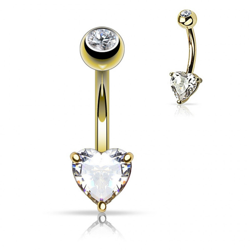 Piercing Nombril Coeur en or massif Piercing Nombril Coeur en or massif