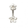 Piercing nombril argent double fleurs