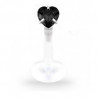 achetez Piercing Labret bioplast Coeur cristal noir
