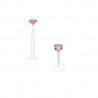 trouvez Piercing Labret ptfe teflon Coeur cristal rose