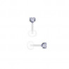 Piercing Labret décalé bioflex Coeur cristal violet