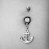 Piercing Nombril ancre marine