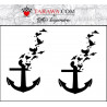 Tatouage temporaire ancre marine de bateau et oiseaux