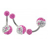 Piercing nombril cristal yin et yang rose