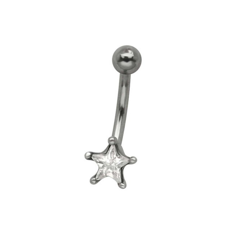 Piercing nombril étoile cristal 5mm