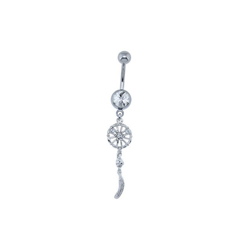 Piercing nombril capteur de rêve acier