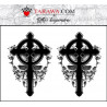 Tatouage éphémère croix et tête de mort gothique