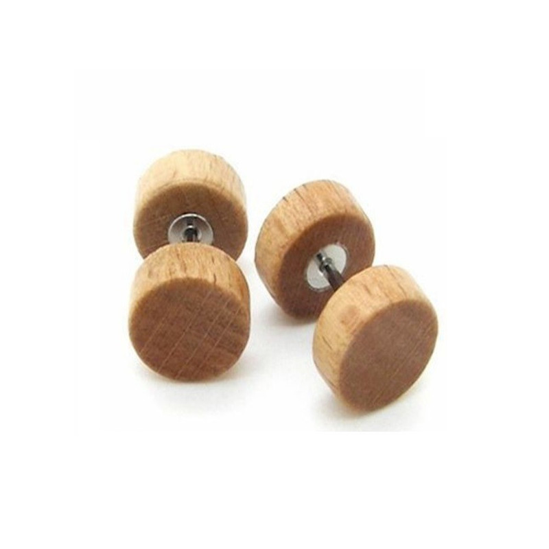 Faux écarteur oreille bois naturel Faux écarteur oreille bois naturel