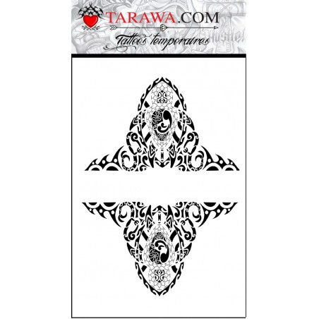 Tatouage temporaire maori tour de bras et tortue