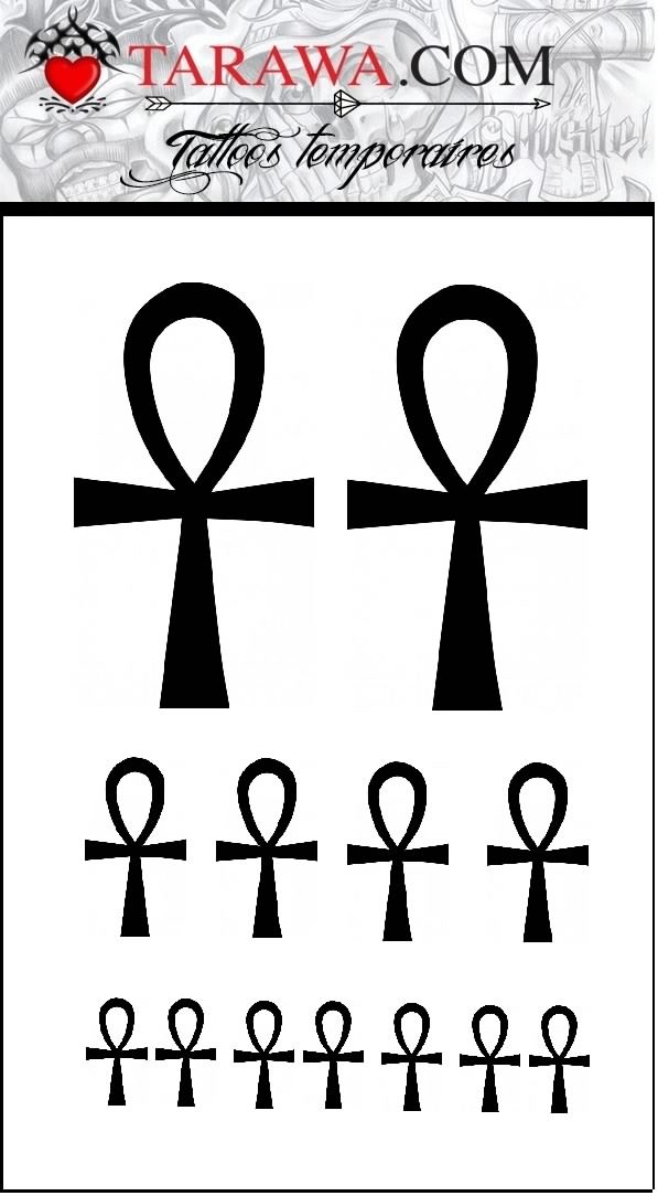 tatouage temporaire croix de vie égyptienne
