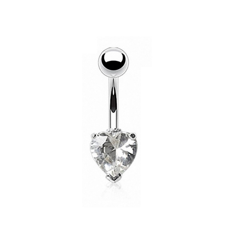 Piercing nombril coeur argent