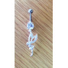 Piercing nombril fée pendente argent