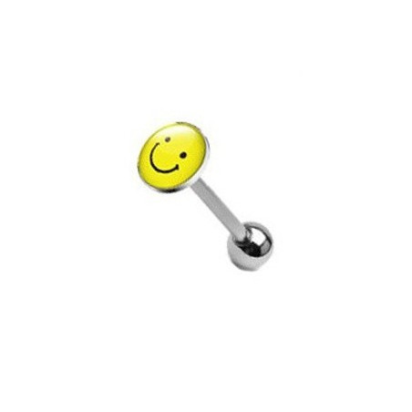 Piercing langue logo smiley