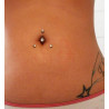 Piercing nombril en Titane G23 haute qualité double cristal de couleur Blanc pas cher