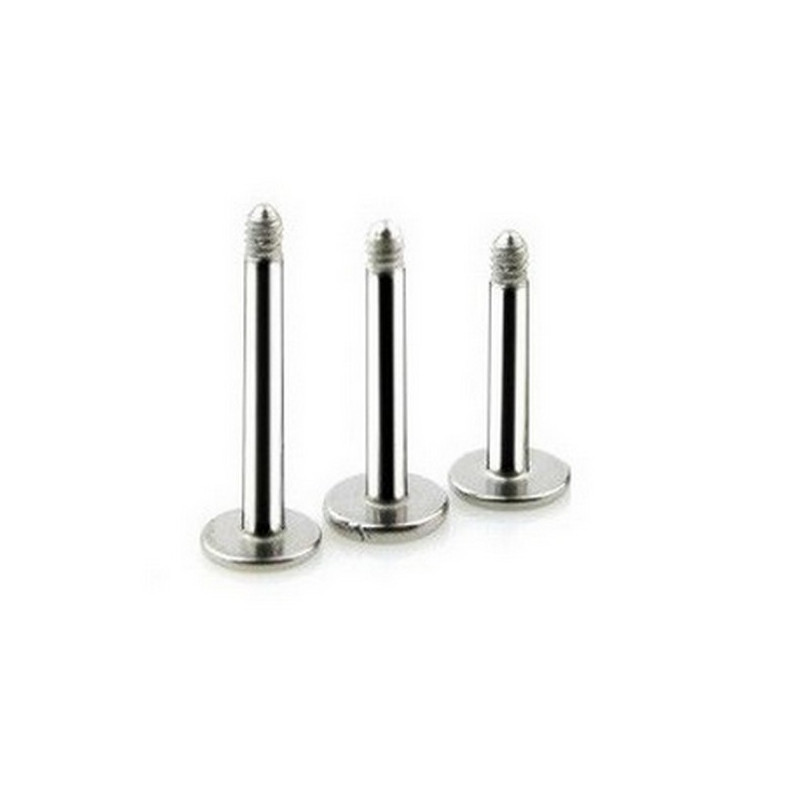 Barre de piercing pour Labret 1.6 mm acier chirurgical 316L