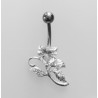 piercing nombril rose en argent