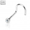 Piercing nez or blanc cristal 2mm