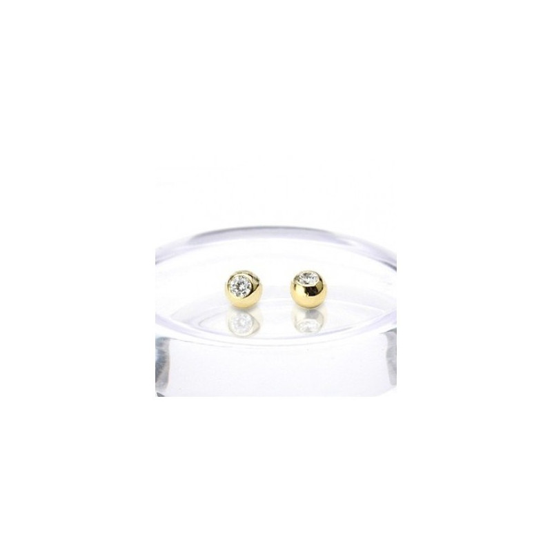 Bille piercing en or cristal 1,6 mm pour nombril et téton