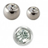 Bille piercing en or blanc cristal 1,6 mm