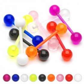 piercing Barbell langue bille fluo en bioflex