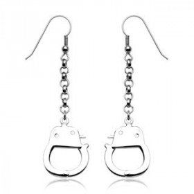 Paire de boucles oreilles menotte pendante