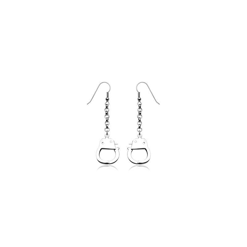 Paire de boucles oreilles menotte pendante