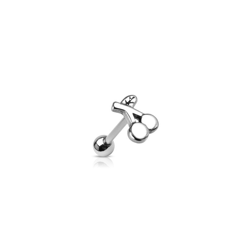 Piercing langue cerise acier