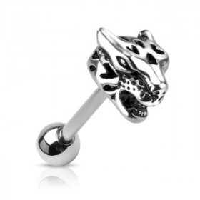 Piercing langue tête de jaguar