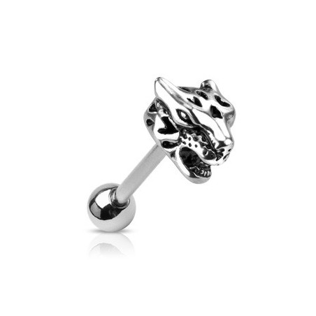 Piercing langue tête de jaguar