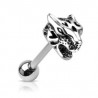 Piercing langue tête de jaguar