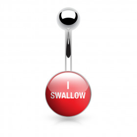 Piercing nombril logo I swallow en acier chirurgical