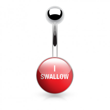 Piercing nombril logo I swallow en acier chirurgical