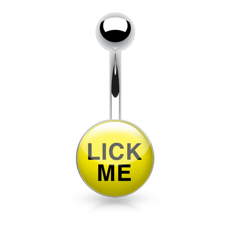 Piercing érotique pour le ventre avec logo Lick me