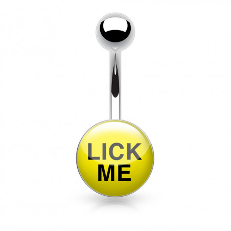 Piercing érotique pour le ventre avec logo Lick me