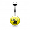 Piercing érotique pour le ventre avec logo Lick me