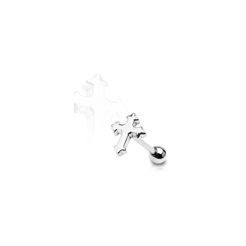 Piercing langue croix gothique