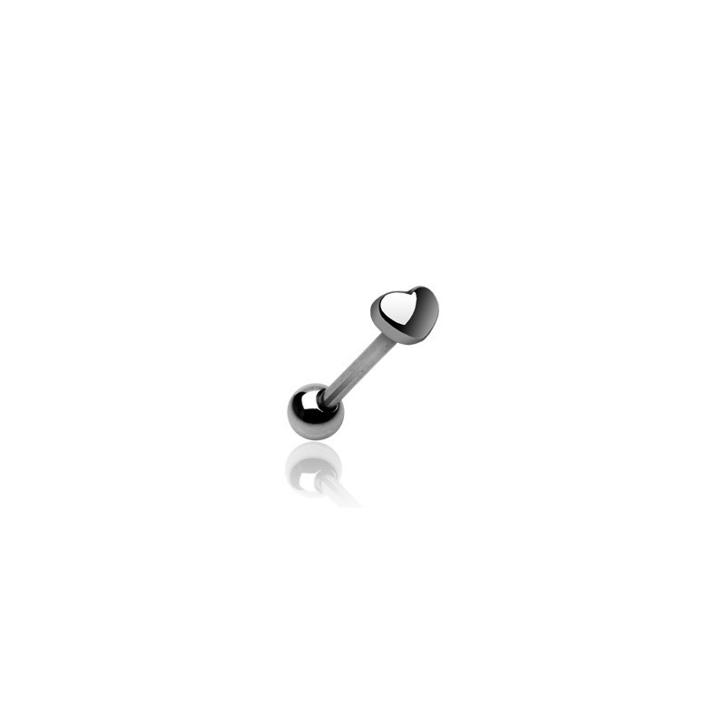 Piercing langue coeur acier chirurgical pour femme