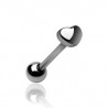 Piercing langue coeur acier chirurgical pour femme