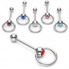 Piercing langue anneau et zirconium