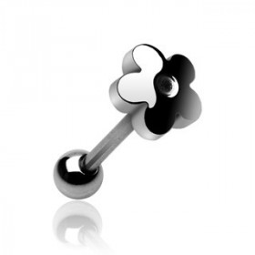 Piercing langue fleur acier chirurgical pour femme