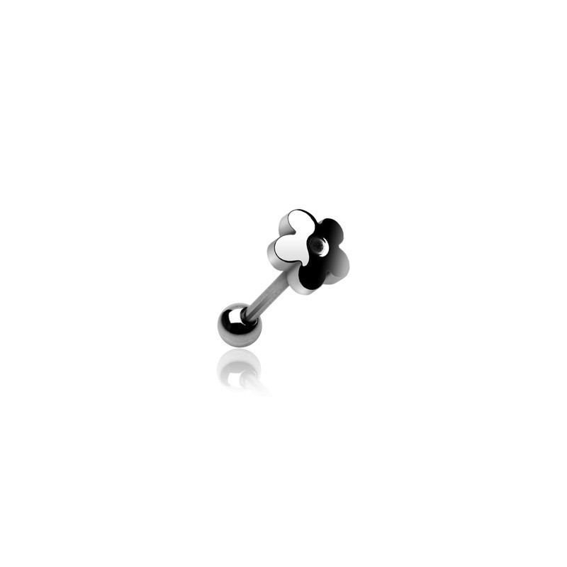 Piercing langue fleur acier chirurgical pour femme