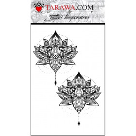 Faux tatouage fleur de lotus style mandalas