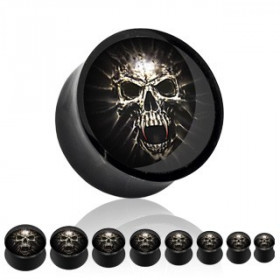 Piercing plug noir skelette